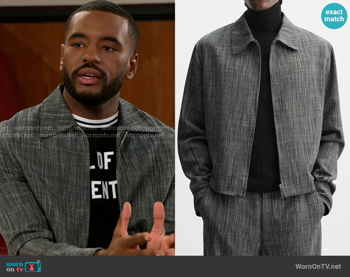 Zara Textured Print Jacket worn by Andre Richardson (Sean Freeman) on Beyond the Gates