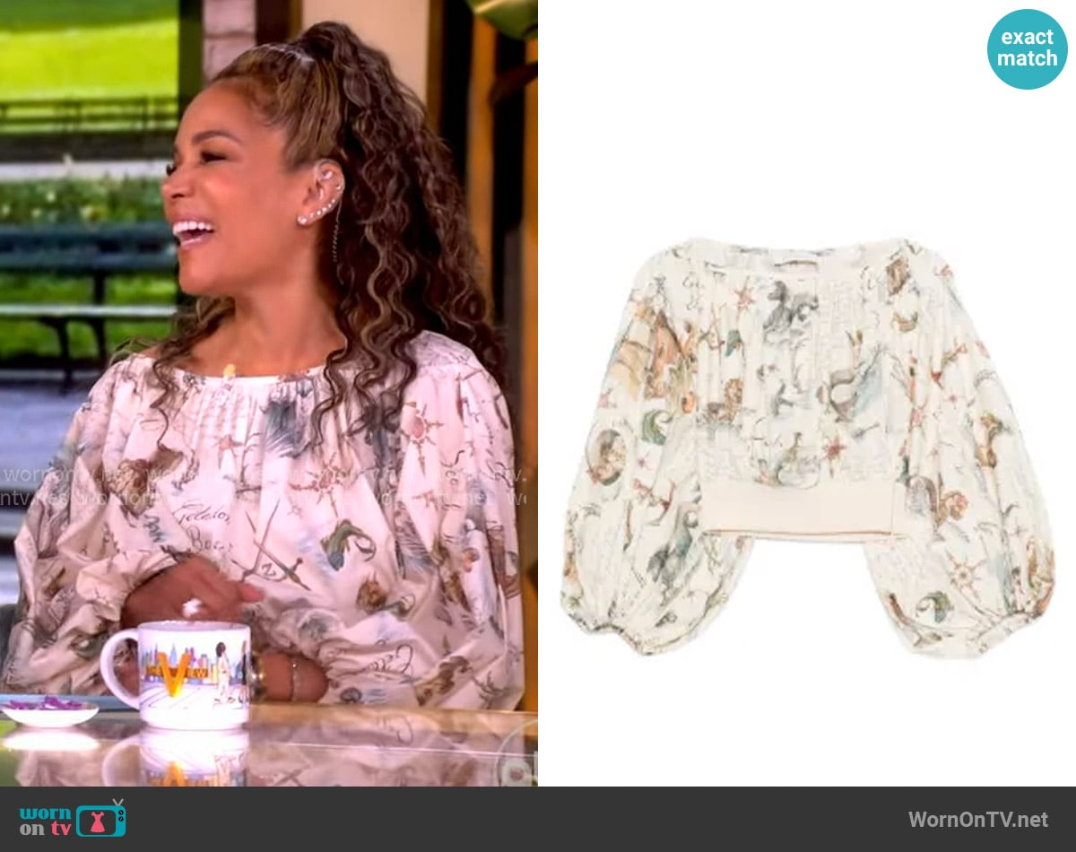 Zimmermann Printed top worn by Sunny Hostin on The View