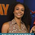 Zuri's brown zip front polka dot dress on Access Hollywood