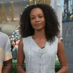 Zuri's striped vest and shorts on Access Hollywood