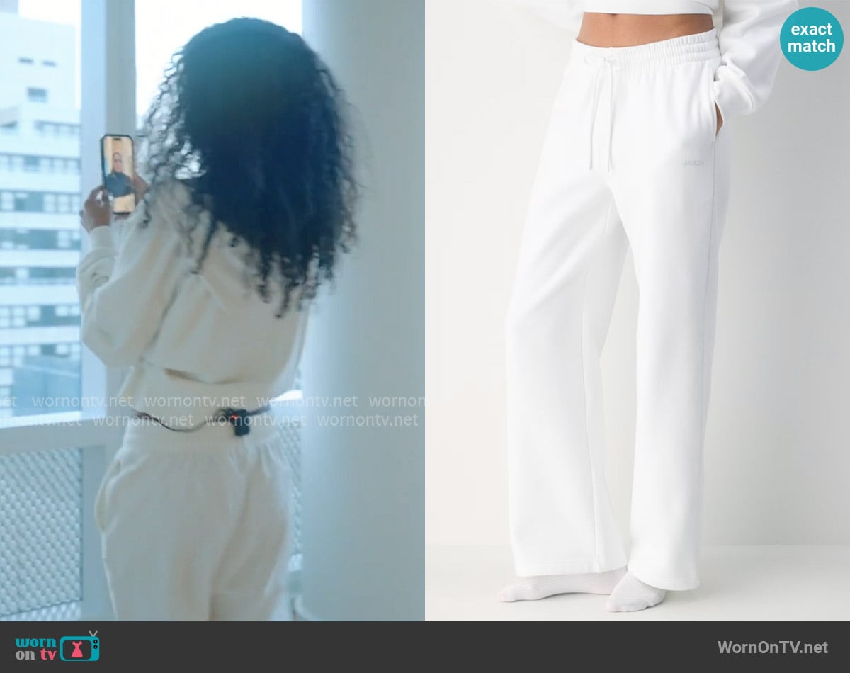 Aritzia Cozy Sweatfleece Boyfriend Wide Sweatpant worn by Ava Dash on Next Gen NYC
