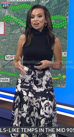 Adelle’s abstract print skirt on Today