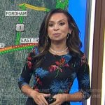 Adelle’s black floral fitted dress on Today