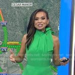 Adelle’s green tie neck dress on Today
