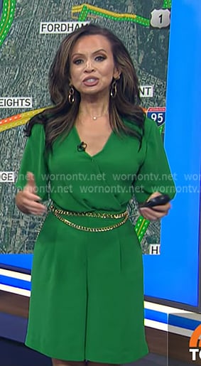 Adelle’s green wrap romper on Today