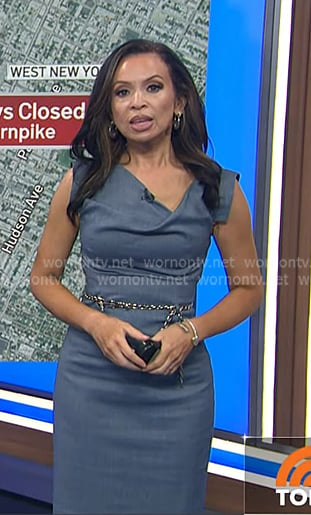 Adelle’s grey cowl neck sheath dress on Today Adelle’s grey cowl neck sheath dress on Today