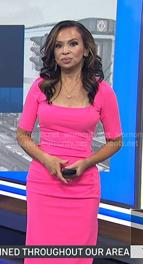 Adelle's pink square-neck dress on Today