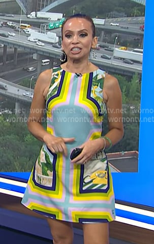 Adelle’s printed sleeveless shift mini dress on Today Adelle’s printed sleeveless shift mini dress on Today