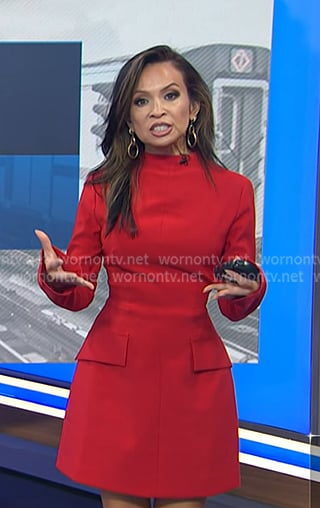 Adelle’s red mock neck mini dress on Today Adelle’s red mock neck mini dress on Today