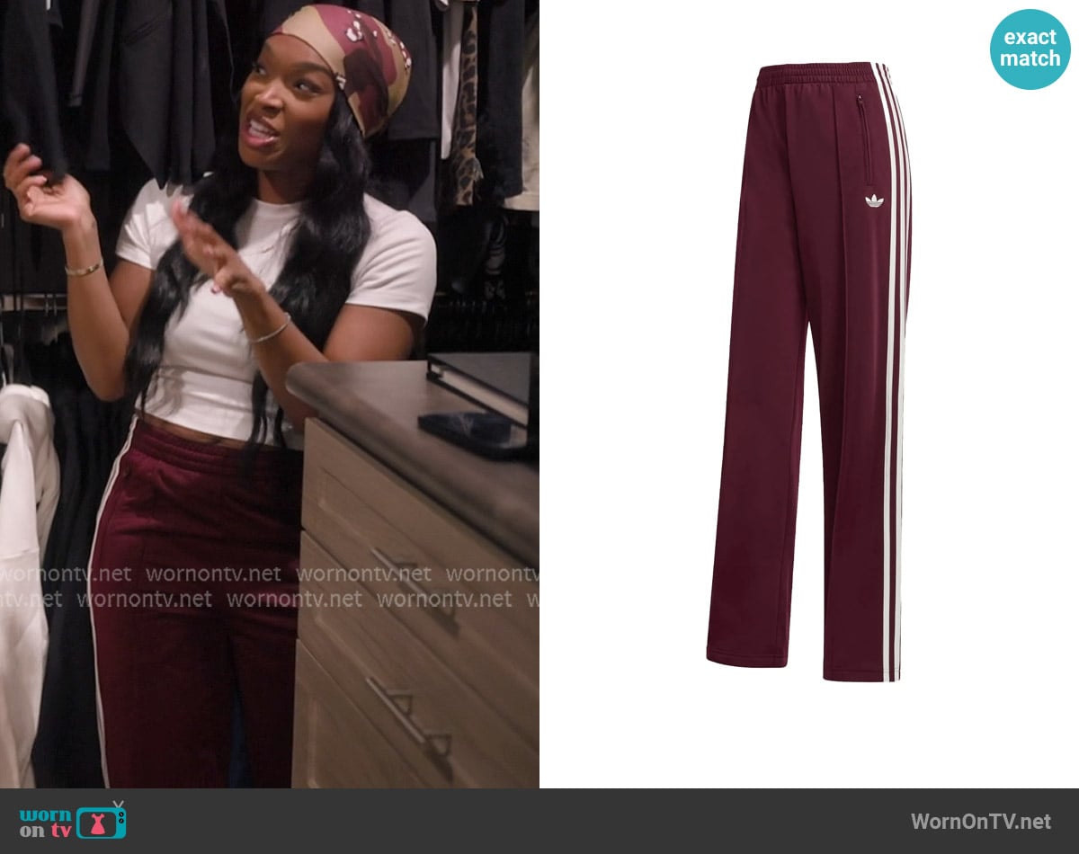 Adidas Stripe loose trousers worn by Malika Haqq on The Girls A Khloe Kardashian Project Adidas Stripe loose trousers worn by Malika Haqq on The Girls A Khloe Kardashian Project