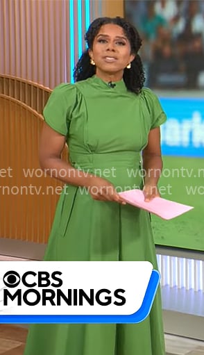 Adriana Diaz's green midi dress on CBS Mornings