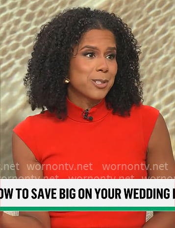 Adriana Diaz's red mock-neck dress on CBS Mornings