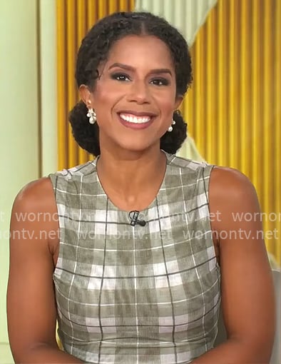 Adriana Diaz’s sage green plaid dress on CBS Mornings Adriana Diaz’s sage green plaid dress on CBS Mornings