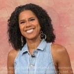 Adriana Diaz’s sleeveless denim jumpsuit on CBS Mornings