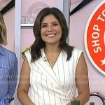 Adrianna’s white pinstripe wrap dress on Today Adrianna’s white pinstripe wrap dress on Today