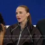 Aisling Sharkey’s brown jacket with whtie piping on Today