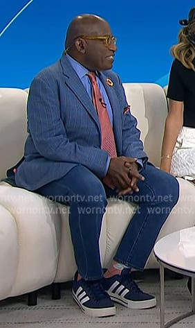 Al Roker’s navy stripe sneakers on Today