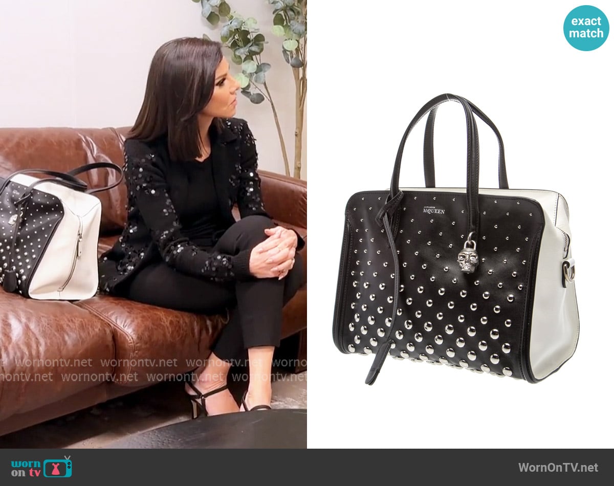 Alexander McQueen Skull Top Handle Bag worn by Heather Dubrow on The Real Housewives of Orange County Alexander McQueen Skull Top Handle Bag worn by Heather Dubrow on The Real Housewives of Orange County