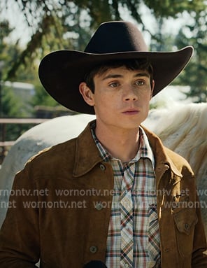 Alex’s brown suede jacket on My Life with the Walter Boys Alex’s brown suede jacket on My Life with the Walter Boys