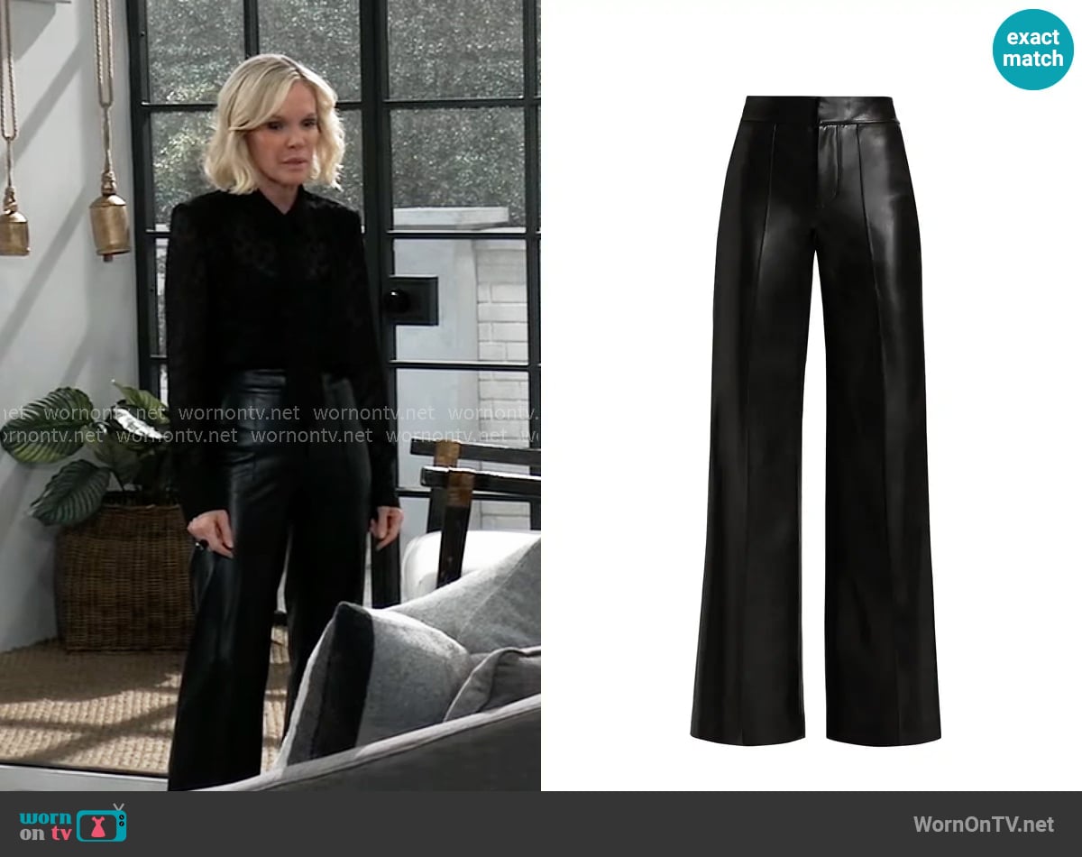 Alice + Olivia Dylan Vegan Leather Pants worn by Ava Jerome (Maura West) on General Hospital