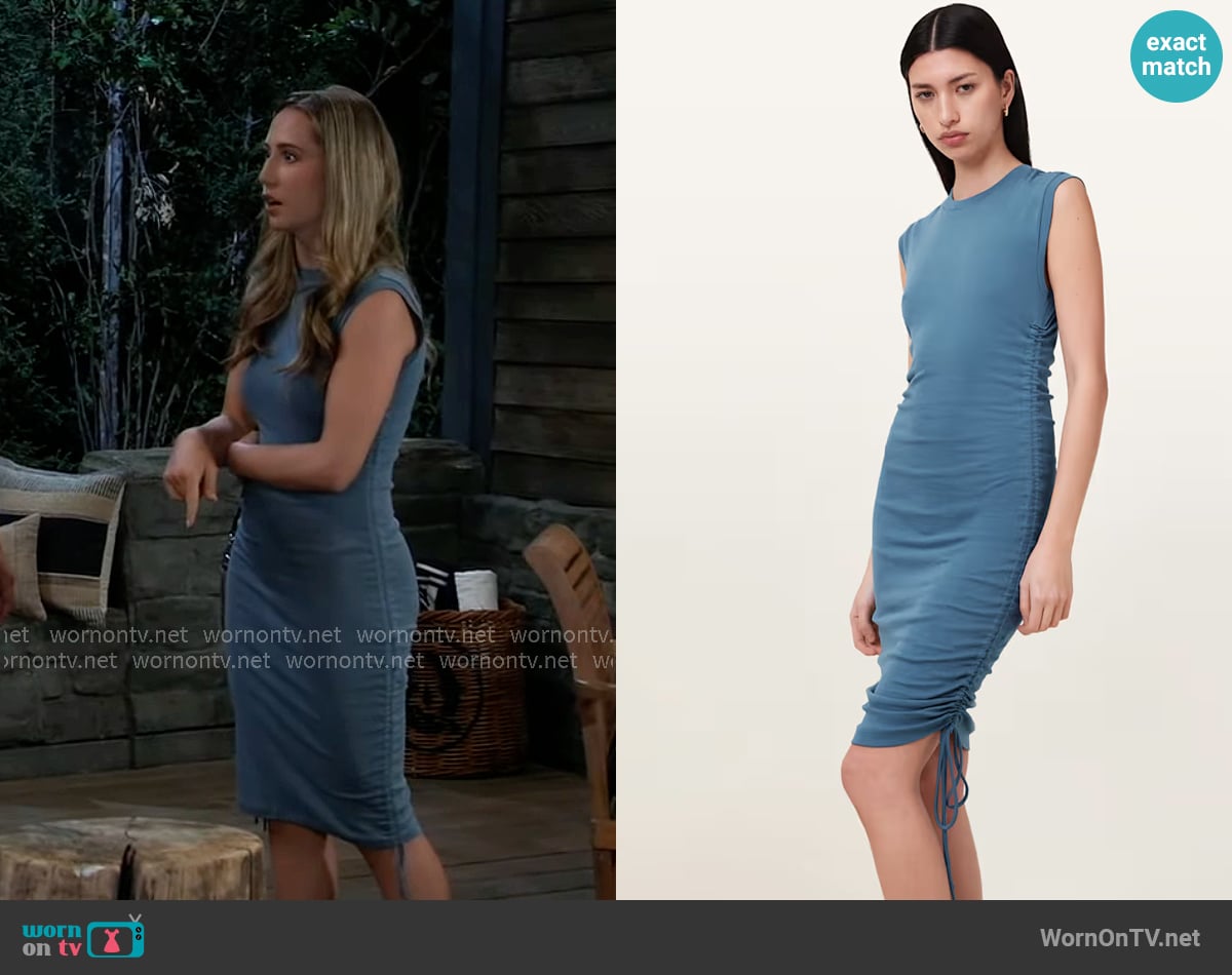 All Saints Sonny Drawcord Side Mini Dress worn by Josslyn Jacks (Eden McCoy) on General Hospital