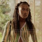 Amina’s striped cropped cardigan on All American