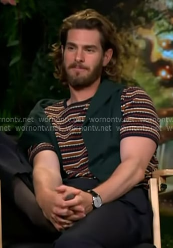 Andrew Garfield’s striped tee on Access Hollywood
