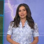 Angie Lassman’s blue striped floral shirtdress on NBC News Daily Angie Lassman’s blue striped floral shirtdress on NBC News Daily