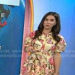 Angie Lassman’s yellow floral mini shirtdress on Today