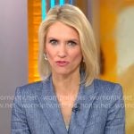 Anna Schecter’s blue heater blazer with silver buttons on CBS Mornings Anna Schecter’s blue heater blazer with silver buttons on CBS Mornings