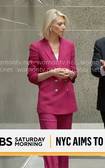 Anna Schecter’s pink suit on CBS Mornings Anna Schecter’s pink suit on CBS Mornings