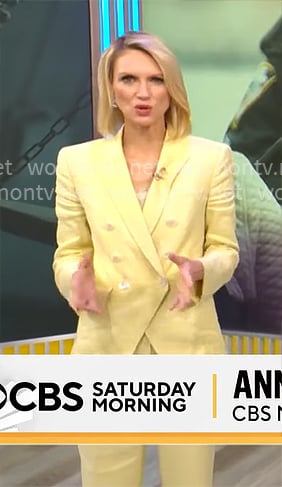 Anna Schecter’s yellow blazer on CBS Mornings