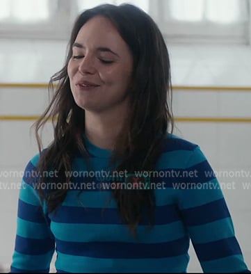 Annabelle's blue stripe cropped sweater on Paris is Always a Good Idea