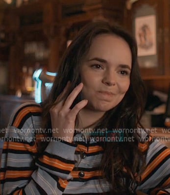 Annabelle's blue stripe long sleeve polo on Paris is Always a Good Idea