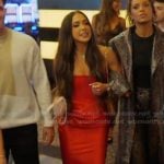 Ariana’s red satin strapless dress on Next Gen NYC