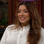 Audra’s blue and white shirtdress on The Young and the Restless Audra’s blue and white shirtdress on The Young and the Restless