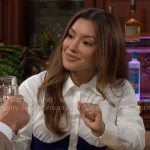 Audra’s blue and white shirtdress on The Young and the Restless