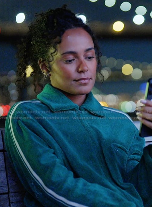 Ava’s green teddy jacket on Next Gen NYC