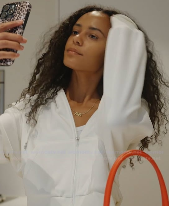 Ava's white hoodie on Next Gen NYC