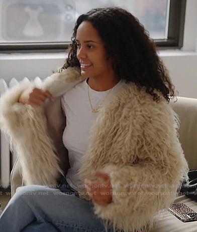 Ava's white shaggy jacket on Next Gen NYC