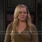 Belle’s brown ribbed wrap dress on Days of our Lives Belle’s brown ribbed wrap dress on Days of our Lives