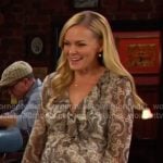 Belle’s paisley print ruffle mini dress on Days of our Lives