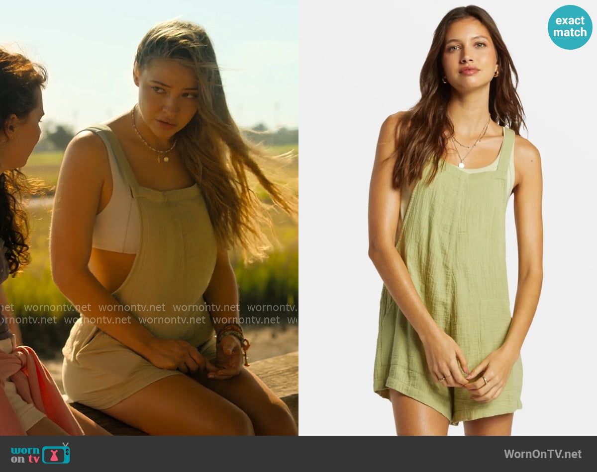 Billabong Beach Crush Romper in Avocado worn by Sarah Cameron (Madelyn Cline) on Outer Banks Billabong Beach Crush Romper in Avocado worn by Sarah Cameron (Madelyn Cline) on Outer Banks