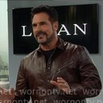 Bill’s brown leather shirt jacket on The Bold and the Beautiful Bill’s brown leather shirt jacket on The Bold and the Beautiful