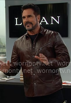 Bill’s brown leather shirt jacket on The Bold and the Beautiful Bill’s brown leather shirt jacket on The Bold and the Beautiful