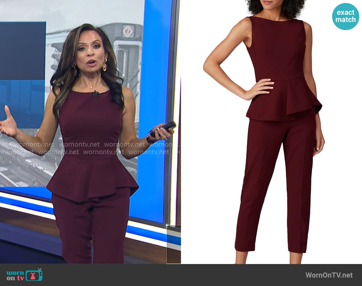 Black Halo Kasia Jumpsuit worn by Adelle Caballero on Today