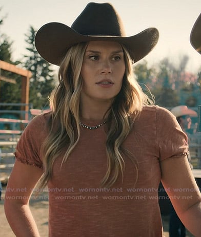 Blake’s brown ruffle sleeve tee on My Life with the Walter Boys Blake’s brown ruffle sleeve tee on My Life with the Walter Boys