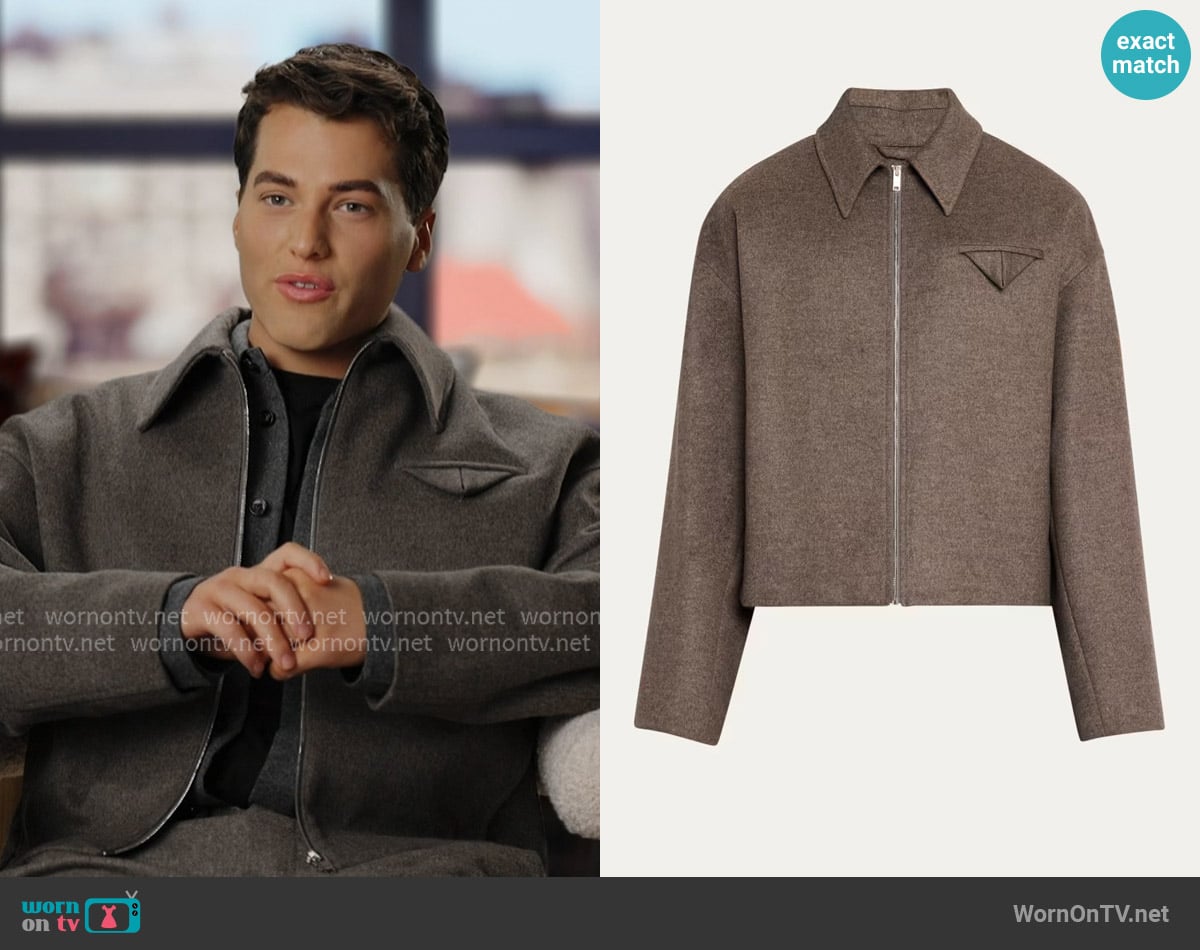 Bottega Veneta Melange Wool-Cashmere Blouson Jacket worn by Brooks Marks on Next Gen NYC Bottega Veneta Melange Wool-Cashmere Blouson Jacket worn by Brooks Marks on Next Gen NYC