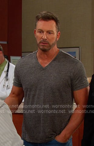 Brady's grey v-neck tee on Days of our Lives