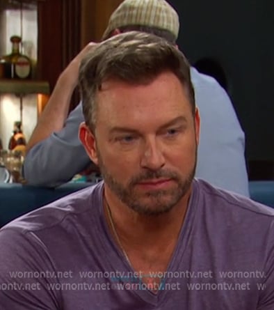 Brady’s purple v-neck tee on Days of our Lives